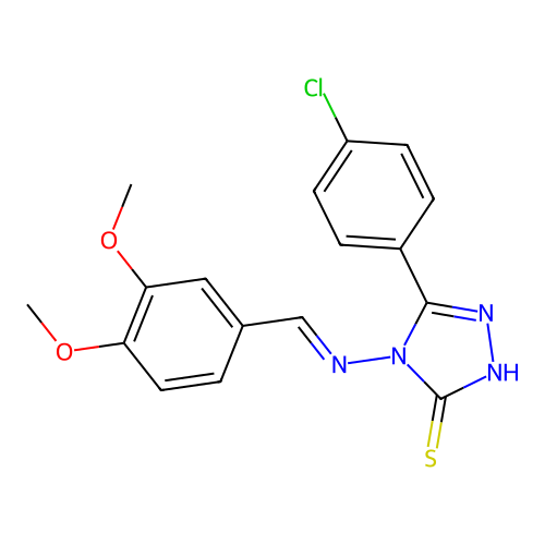 5-(4-Chlorophenyl)-4-((3,4-dimethoxybenzylidene)amino)-4H-1,2,4-triazole-3-thiol structure