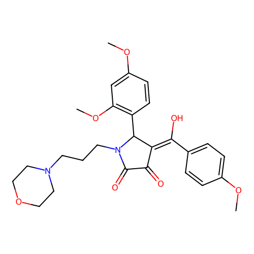 (4E)-5-(2,4-dimethoxyphenyl)-4-[hydroxy-(4-methoxyphenyl)methylidene]-1-(3-morpholin-4-ylpropyl)pyrrolidine-2,3-dione structure