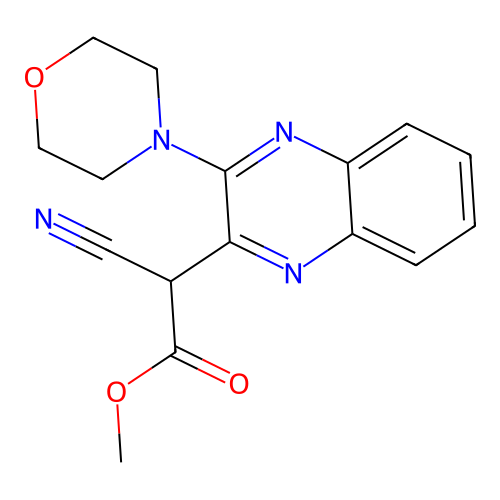 Methyl cyano[3-(morpholin-4-yl)quinoxalin-2-yl]acetate structure