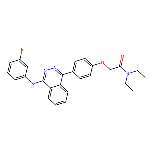 2-(4-{4-[(3-bromophenyl)amino]phthalazin-1-yl}phenoxy)-N,N-diethylacetamide structure