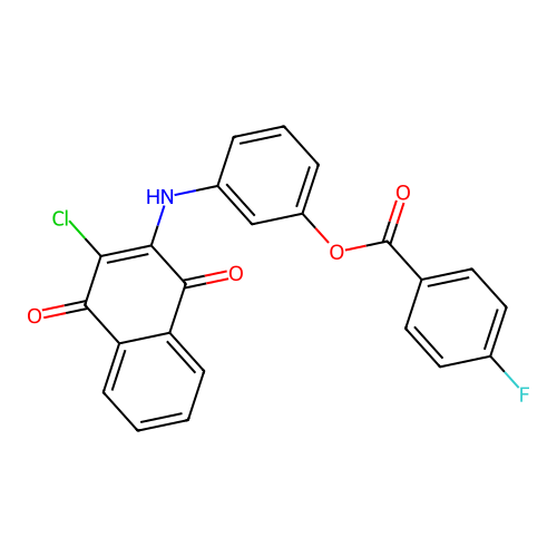 3-((3-Chloro-1,4-dioxo-1,4-dihydronaphthalen-2-yl)amino)phenyl 4-fluorobenzoate structure