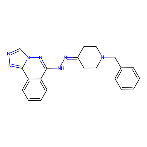 6-(2-(1-benzylpiperidin-4-ylidene)hydrazinyl)-[1,2,4]triazolo[3,4-a]phthalazine structure