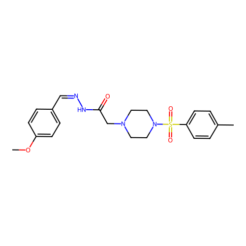 (Z)-N'-(4-methoxybenzylidene)-2-(4-tosylpiperazin-1-yl)acetohydrazide structure
