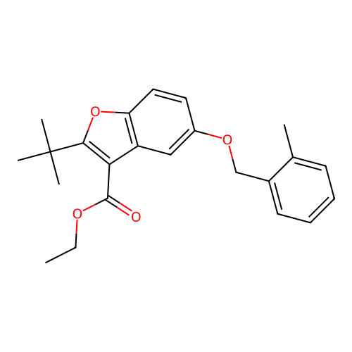 Ethyl 2-tert-butyl-5-[(2-methylphenyl)methoxy]-1-benzofuran-3-carboxylate structure