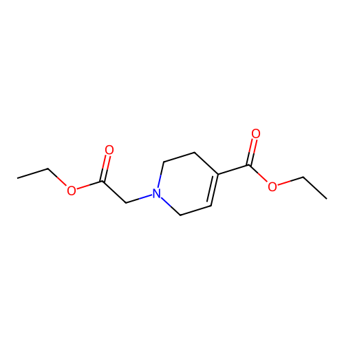 Ethyl 1-(2-ethoxy-2-oxoethyl)-1,2,3,6-tetrahydropyridine-4-carboxylate structure