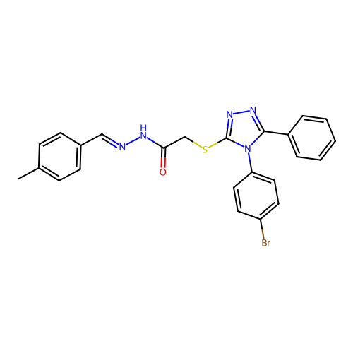 2-{[4-(4-bromophenyl)-5-phenyl-4H-1,2,4-triazol-3-yl]sulfanyl}-N'-[(E)-(4-methylphenyl)methylidene]acetohydrazide structure