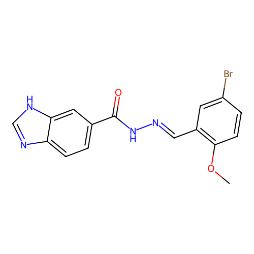 N'-(5-bromo-2-methoxybenzylidene)-1H-benzimidazole-6-carbohydrazide structure