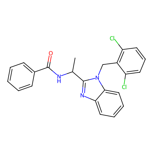 N-{1-[1-(2,6-dichlorobenzyl)-1H-benzimidazol-2-yl]ethyl}benzamide structure