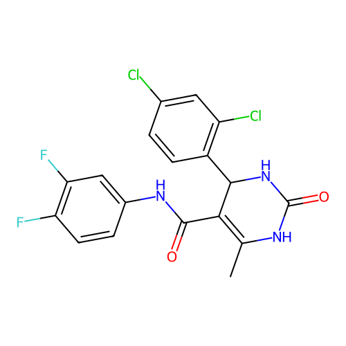 4-(2,4-dichlorophenyl)-N-(3,4-difluorophenyl)-6-methyl-2-oxo-1,2,3,4-tetrahydropyrimidine-5-carboxamide structure