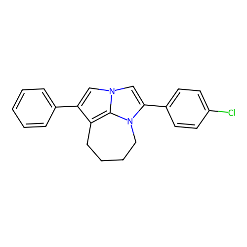4-(4-Chlorophenyl)-1-phenyl-5,6,7,8-tetrahydro-2a,4a-diazacyclopenta[cd]azulene structure