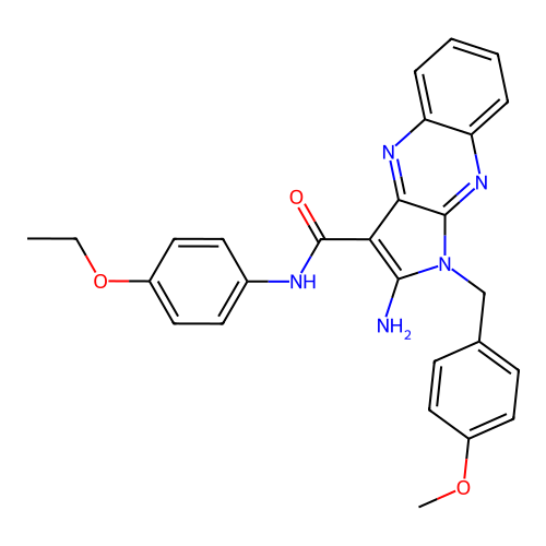 2-amino-N-(4-ethoxyphenyl)-1-(4-methoxybenzyl)-1H-pyrrolo[2,3-b]quinoxaline-3-carboxamide structure