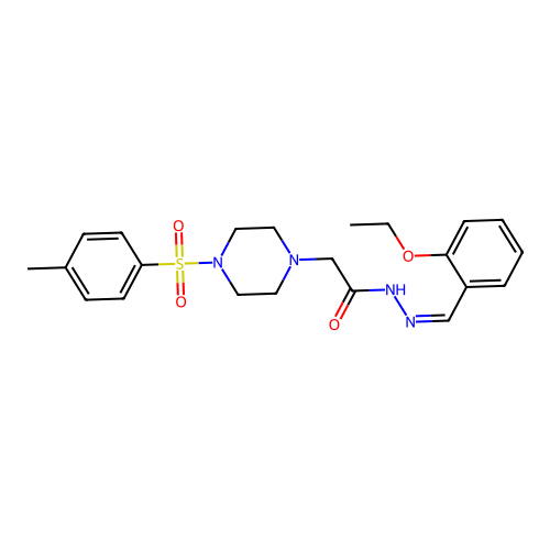 (Z)-N'-(2-ethoxybenzylidene)-2-(4-tosylpiperazin-1-yl)acetohydrazide structure