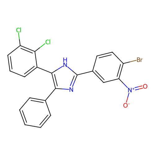 2-(4-bromo-3-nitrophenyl)-4-(2,3-dichlorophenyl)-5-phenyl-1H-imidazole structure