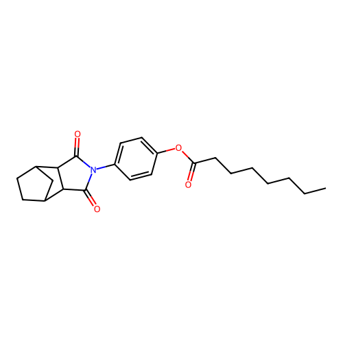 4-(1,3-dioxooctahydro-2H-4,7-methanoisoindol-2-yl)phenyl octanoate structure