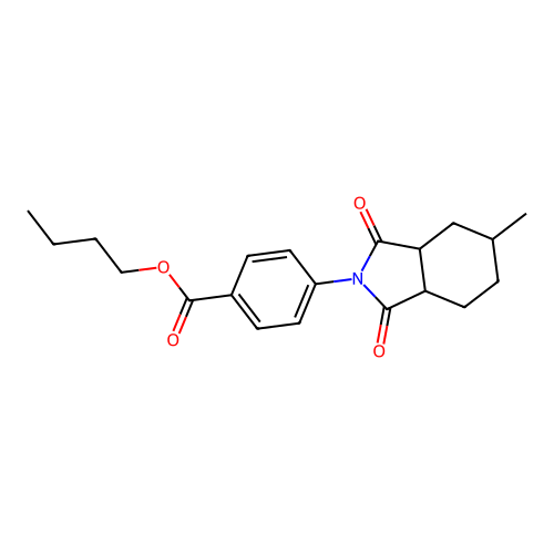 butyl 4-(5-methyl-1,3-dioxooctahydro-2H-isoindol-2-yl)benzoate structure