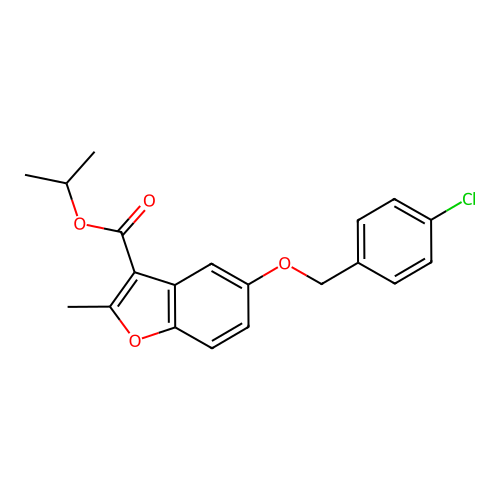 Methylethyl 5-[(4-chlorophenyl)methoxy]-2-methylbenzo[b]furan-3-carboxylate structure