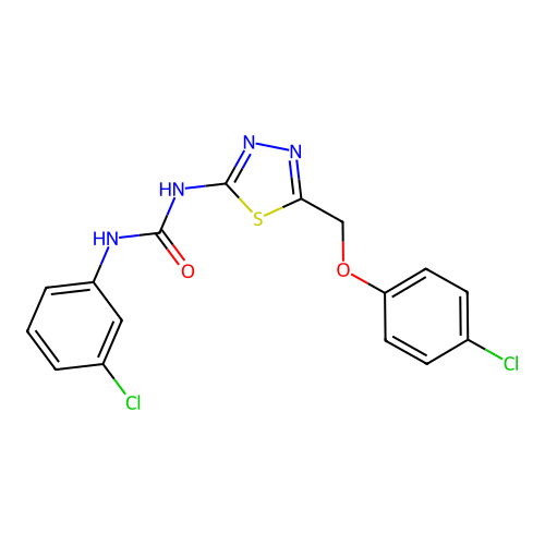 1-{5-[(4-Chlorophenoxy)methyl]-1,3,4-thiadiazol-2-yl}-3-(3-chlorophenyl)urea structure
