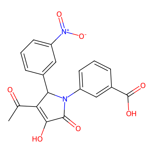 3-[3-acetyl-4-hydroxy-2-(3-nitrophenyl)-5-oxo-2H-pyrrol-1-yl]benzoic Acid structure