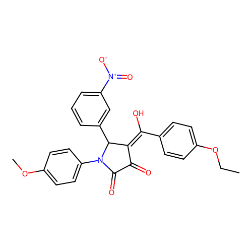 4-(4-ethoxybenzoyl)-3-hydroxy-1-(4-methoxyphenyl)-5-(3-nitrophenyl)-1H-pyrrol-2(5H)-one structure