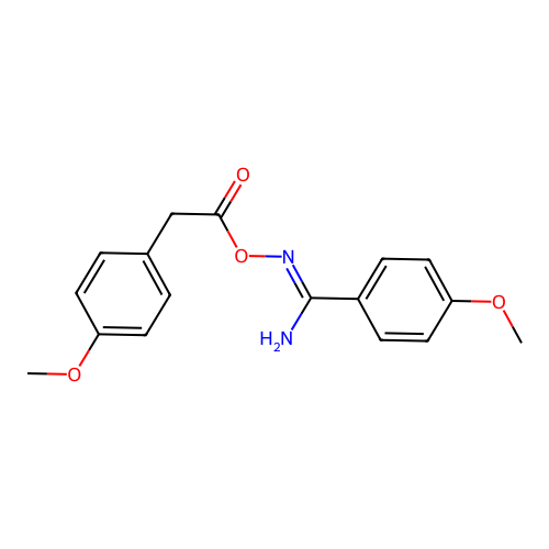 [[Amino-(4-methoxyphenyl)methylidene]amino] 2-(4-methoxyphenyl)acetate structure