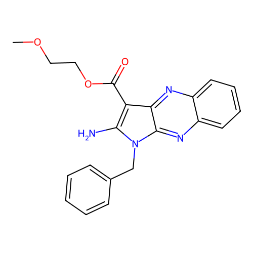 2-Methoxyethyl 2-amino-1-benzylpyrrolo[3,2-b]quinoxaline-3-carboxylate structure