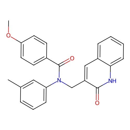 N-((2-hydroxyquinolin-3-yl)methyl)-4-methoxy-N-(m-tolyl)benzamide structure