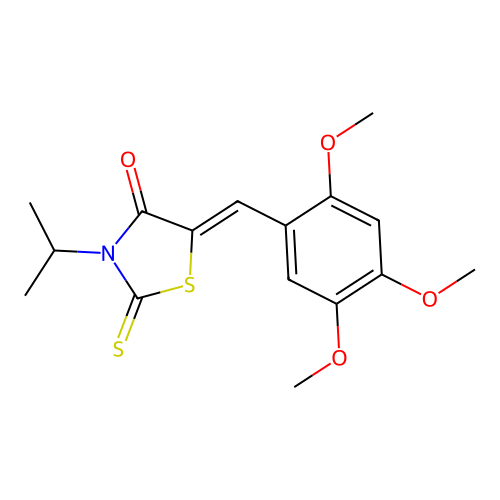 (Z)-3-isopropyl-2-thioxo-5-(2,4,5-trimethoxybenzylidene)thiazolidin-4-one structure