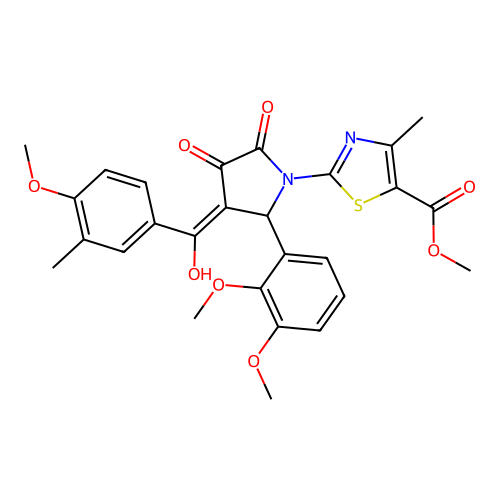 methyl 2-(2-(2,3-dimethoxyphenyl)-4-hydroxy-3-(4-methoxy-3-methylbenzoyl)-5-oxo-2,5-dihydro-1H-pyrrol-1-yl)-4-methylthiazole-5-carboxylate structure