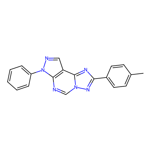 7-phenyl-2-(p-tolyl)-7H-pyrazolo[4,3-e][1,2,4]triazolo[1,5-c]pyrimidine structure