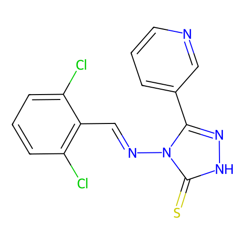 4-((2,6-Dichlorobenzylidene)amino)-5-(3-pyridinyl)-4H-1,2,4-triazole-3-thiol structure