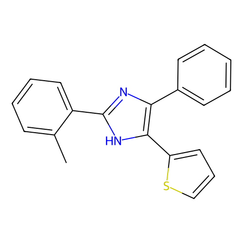 2-(2-methylphenyl)-4-phenyl-5-(thiophen-2-yl)-1H-imidazole structure