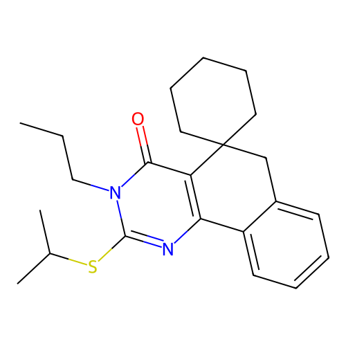 2-(isopropylthio)-3-propyl-3H-spiro[benzo[h]quinazoline-5,1'-cyclohexan]-4(6H)-one structure