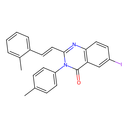 6-iodo-3-(4-methylphenyl)-2-[(E)-2-(2-methylphenyl)ethenyl]quinazolin-4(3H)-one structure
