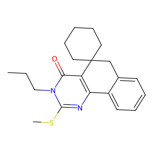 2-(methylsulfanyl)-3-propyl-3H-spiro[benzo[h]quinazoline-5,1'-cyclohexan]-4(6H)-one structure