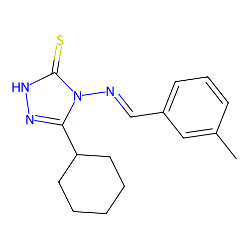 3-cyclohexyl-4-[(E)-(3-methylphenyl)methylideneamino]-1H-1,2,4-triazole-5-thione structure