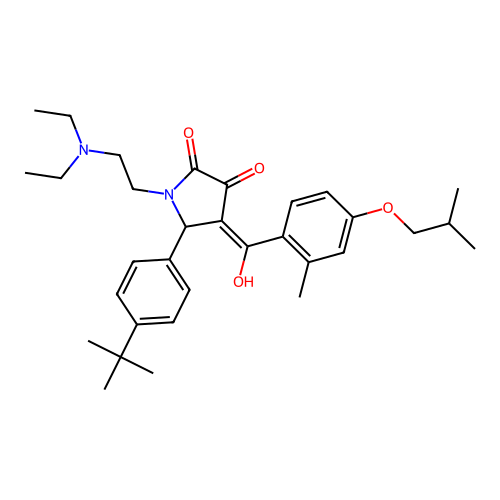 (4E)-5-(4-tert-butylphenyl)-1-(2-diethylaminoethyl)-4-[hydroxy-[2-methyl-4-(2-methylpropoxy)phenyl]methylidene]pyrrolidine-2,3-dione structure