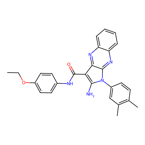 2-amino-1-(3,4-dimethylphenyl)-N-(4-ethoxyphenyl)-1H-pyrrolo[2,3-b]quinoxaline-3-carboxamide structure