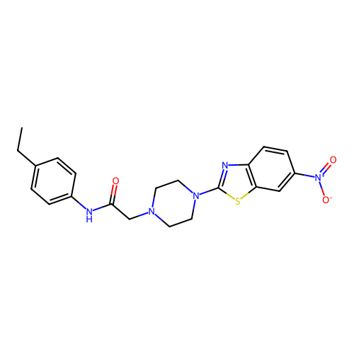 N-(4-ethylphenyl)-2-[4-(6-nitro-1,3-benzothiazol-2-yl)piperazin-1-yl]acetamide structure