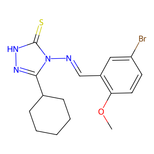 4-((5-Bromo-2-methoxybenzylidene)amino)-5-cyclohexyl-4H-1,2,4-triazole-3-thiol structure
