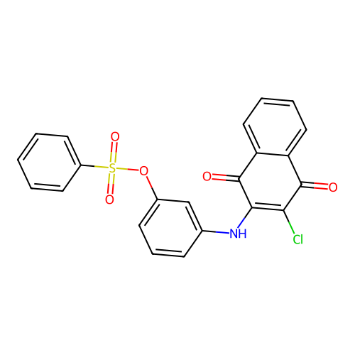 3-((3-Chloro-1,4-dioxo-1,4-dihydronaphthalen-2-yl)amino)phenyl benzenesulfonate structure