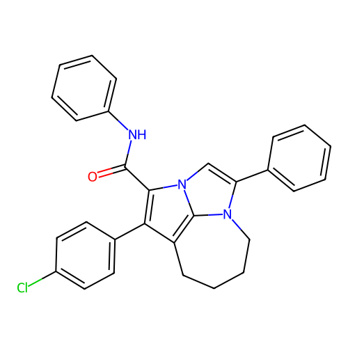 1-(4-chlorophenyl)-N,4-diphenyl-5,6,7,8-tetrahydro-2a,4a-diazacyclopenta[cd]azulene-2-carboxamide structure