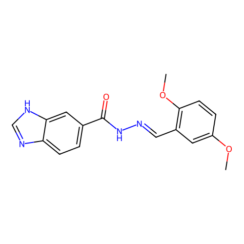 N'-(2,5-Dimethoxybenzylidene)-1H-benzimidazole-6-carbohydrazide structure