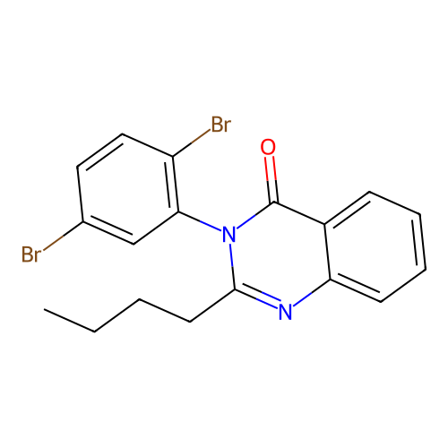 2-butyl-3-(2,5-dibromophenyl)quinazolin-4(3H)-one structure
