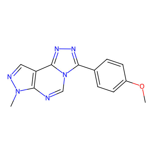 3-(4-methoxyphenyl)-7-methyl-7H-pyrazolo[4,3-e][1,2,4]triazolo[4,3-c]pyrimidine structure