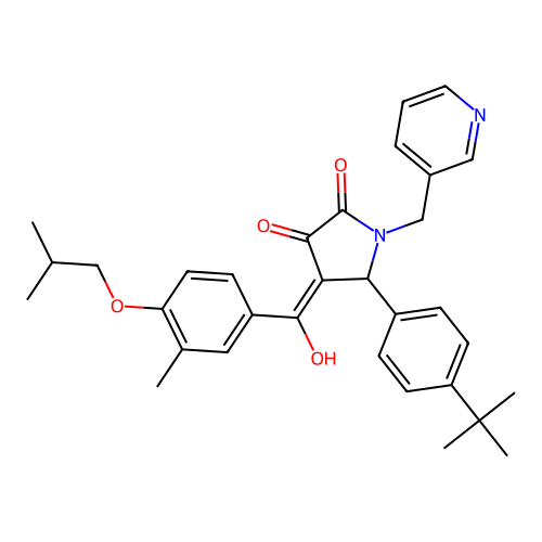 (4E)-5-(4-tert-butylphenyl)-4-[hydroxy-[3-methyl-4-(2-methylpropoxy)phenyl]methylidene]-1-(pyridin-3-ylmethyl)pyrrolidine-2,3-dione structure