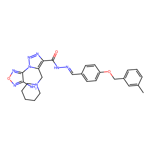 1-(4-amino-1,2,5-oxadiazol-3-yl)-N'-[(E)-{4-[(3-methylbenzyl)oxy]phenyl}methylidene]-5-(piperidin-1-ylmethyl)-1H-1,2,3-triazole-4-carbohydrazide structure
