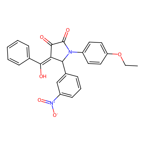 (4E)-1-(4-ethoxyphenyl)-4-[hydroxy(phenyl)methylidene]-5-(3-nitrophenyl)pyrrolidine-2,3-dione structure