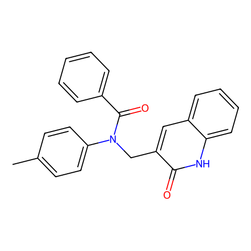 N-(4-methylphenyl)-N-[(2-oxo-1H-quinolin-3-yl)methyl]benzamide structure