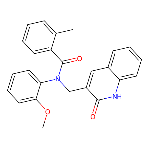 N-(2-methoxyphenyl)-2-methyl-N-[(2-oxo-1H-quinolin-3-yl)methyl]benzamide structure