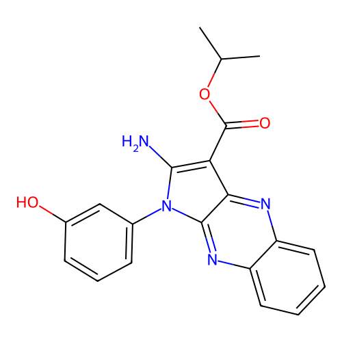 isopropyl 2-amino-1-(3-hydroxyphenyl)-1H-pyrrolo[2,3-b]quinoxaline-3-carboxylate structure